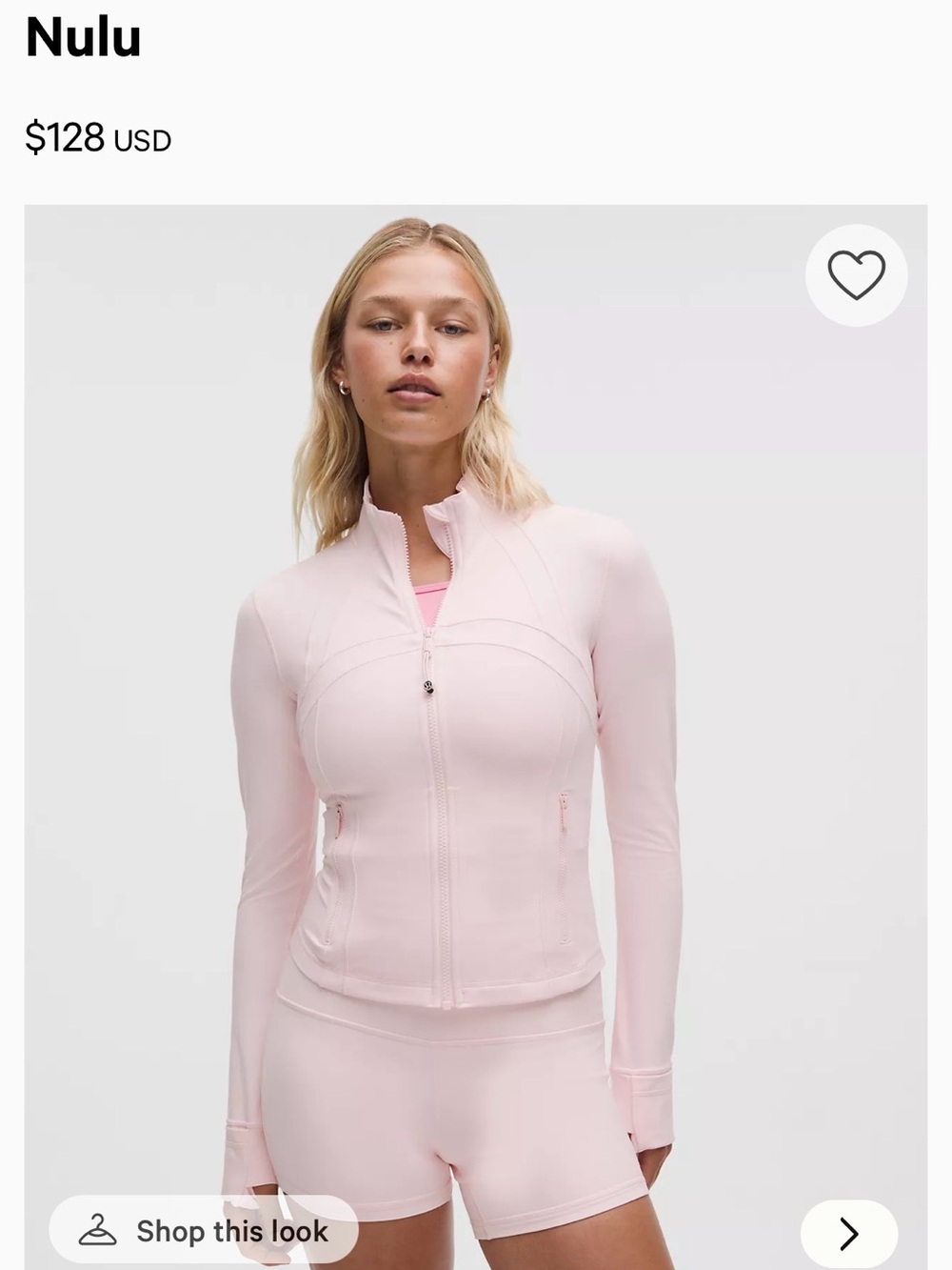 Lululemon Define Jacket Pink Pearl Color 🩷